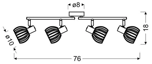 Nowoczesna lampa sufitowa Atarri biała z drewnem regulowana 4-punktowa do salonu