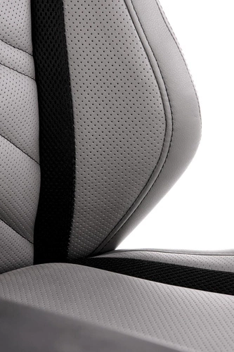 Fotel biurowy ergonomiczny Geran Intesi szary czarny obrotowy z regulacją do biura