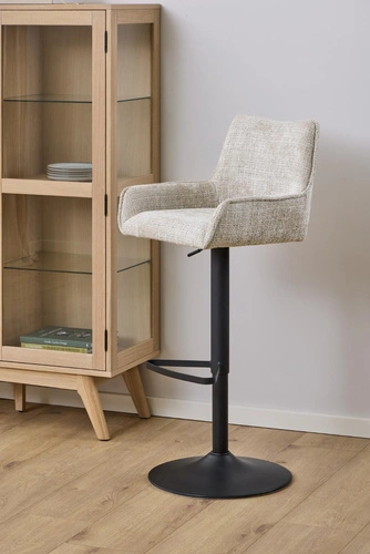 Hoker Eddie beżowy obrotowy z podłokietnikami do kuchni regulowany