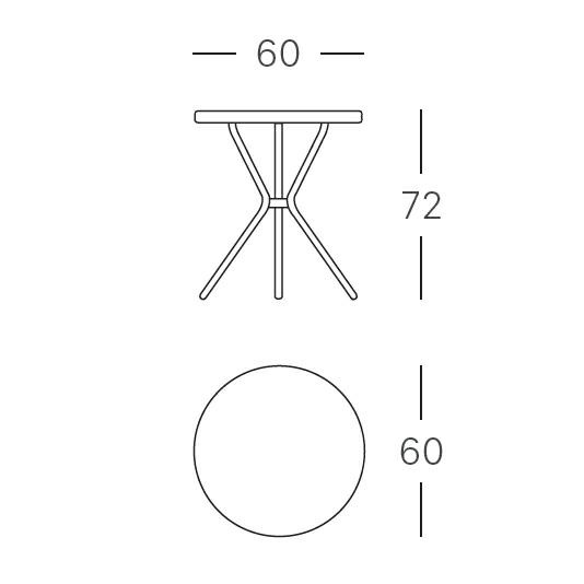 Stolik Leo okrągły biały metalowy na taras i do kawiarni 60 cm