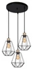 Lampa wisząca Primo talerz czarny+patyna  3x60W E27 klosz czarny