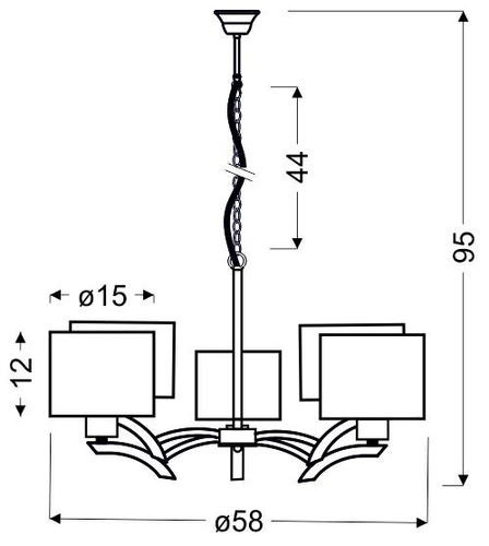 Lampa wisząca Draga kremowa glamour 5-punktowa do salonu i jadalni CANDELLUX