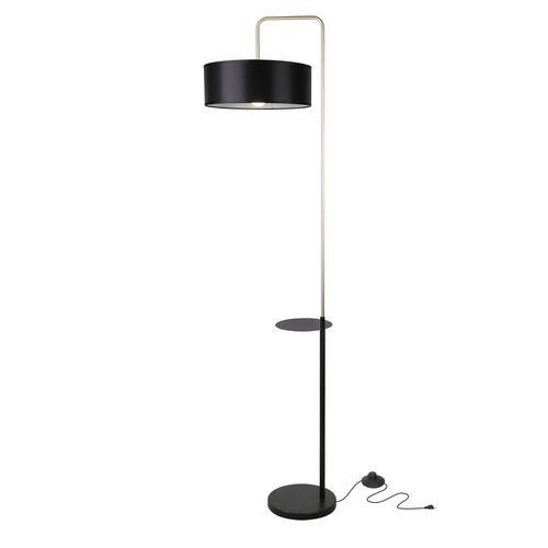 Lampa podłogowa Impact  czarny+złoty  matowy 1x40W E27 abażur czarny