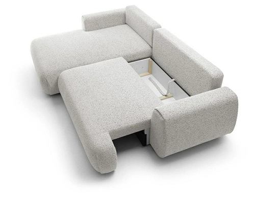Narożnik z funkcją spania Ljung lewy szary nowoczesny z pojemnikiem do salonu Intesi