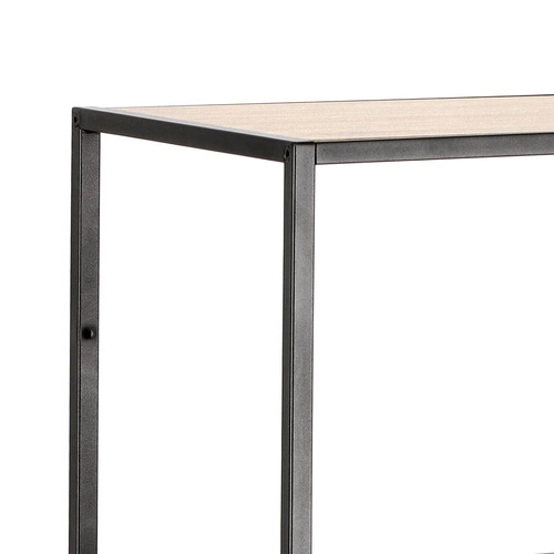 Regał do salonu Seaford I nowoczesny loftowy na książki 4 półki dąb i czarny metal Intesi