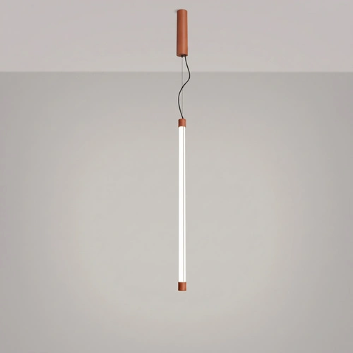 Lampa wisząca TRANG LED ochra czerwona regulowana nad wyspę