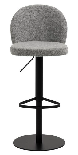 Hoker Patricia szary tapicerowany z oparciem regulowany obrotowy do wyspy kuchennej Actona