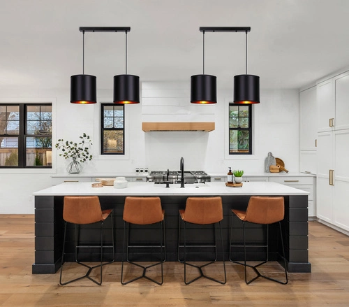 Nowoczesna lampa wisząca Candida czarna metalowa regulowana do salonu i jadalni