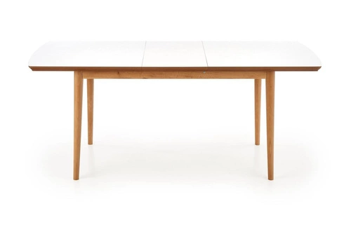 Stół rozkładany do jadalni Radley biały mat dąb lefkas nowoczesny 140-185 cm Intesi