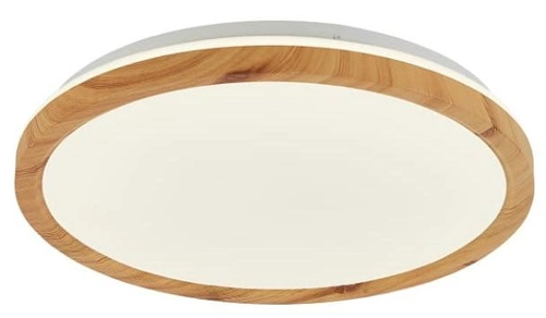 Plafon LED okrągły Kato 50 cm biały drewno skandynawski do salonu i kuchni Ledea