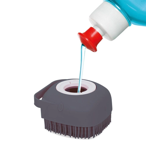 Szczotka do naczyń z pojemnikiem na płyn szara Intesi nowoczesna do kuchni