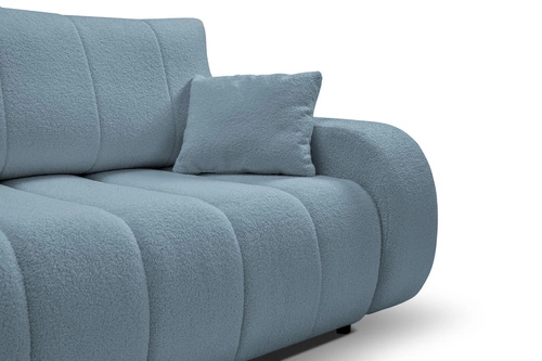 Sofa rozkładana 3 osobowa Hobro z funkcją spania do salonu błękitna skandynawska