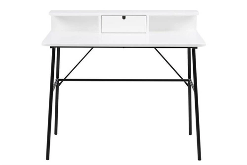 Biurko Pascal białe nowoczesne z nadstawką i szufladami do pracy i pokoju młodzieżowego Actona