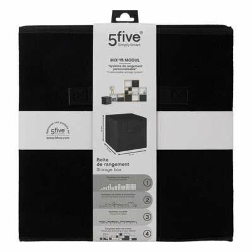 Pudełko materiałowe do regału 31x31 Velvet czarne składane z uchwytem 5five simply smart