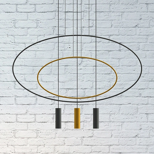 Lampa wisząca Holar 2 czarna nowoczesna do salonu i nad stół Thoro metalowa