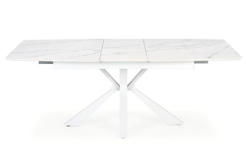 Stół rozkładany do jadalni Venores biały marmur nowoczesny glamour 160–200 cm Intesi