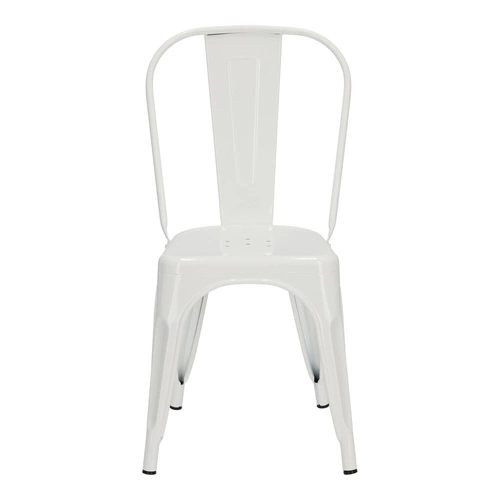 Krzesło metalowe Paris białe inspirowane Tolix do jadalni i kuchni nowoczesne D2.DESIGN