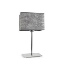 Lampka nocna do sypialni nowoczesna AMALFI szara z abażurem chrom LYSNE 40 cm