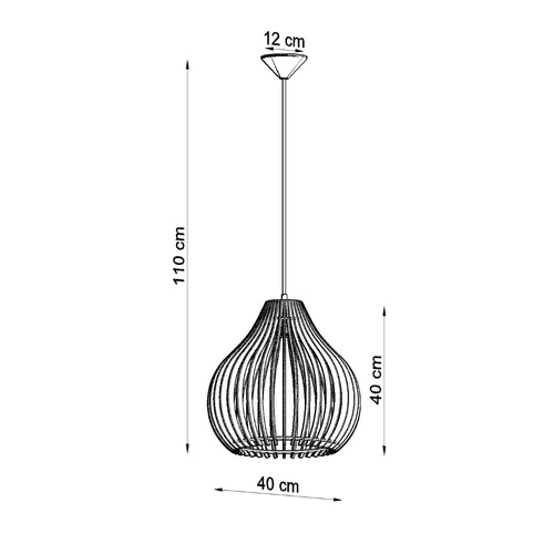 Lampa wisząca drewniana Aprilla nowoczesna do salonu i jadalni 40 cm Sollux