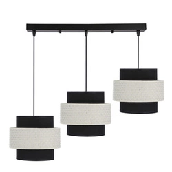 Lampa wisząca Benta czarny 3x40W E27 abażur czarny+kremowy