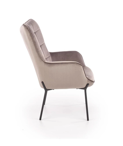 Fotel kubełkowy Cabres szary nowoczesny do salonu i biura z podłokietnikami Intesi