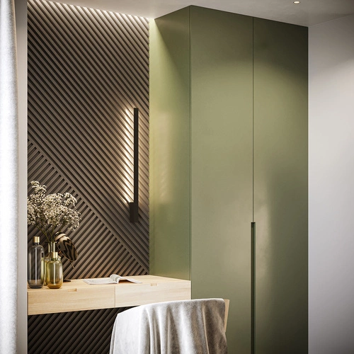 Kinkiet ścienny LED LAHTI L czarny nowoczesny do salonu i sypialni aluminium 90 cm