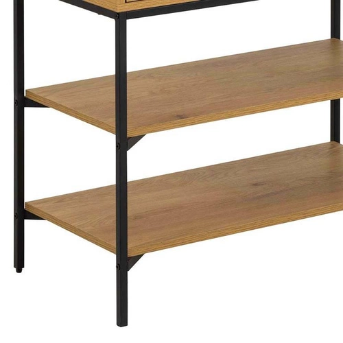 Regał na książki Jaipur dąb czarny 140 cm nowoczesny industrialny z regulowanymi półkami Actona