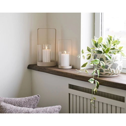 House Nordic Hurricane świeczniki szklane beżowe zestaw 2 szt dekoracyjne do salonu