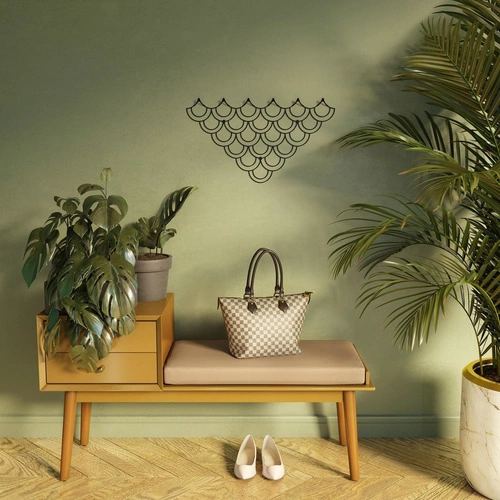 Nowoczesny wieszak ścienny do przedpokoju Husk M czarny metalowy POLYHEDRA 56 cm