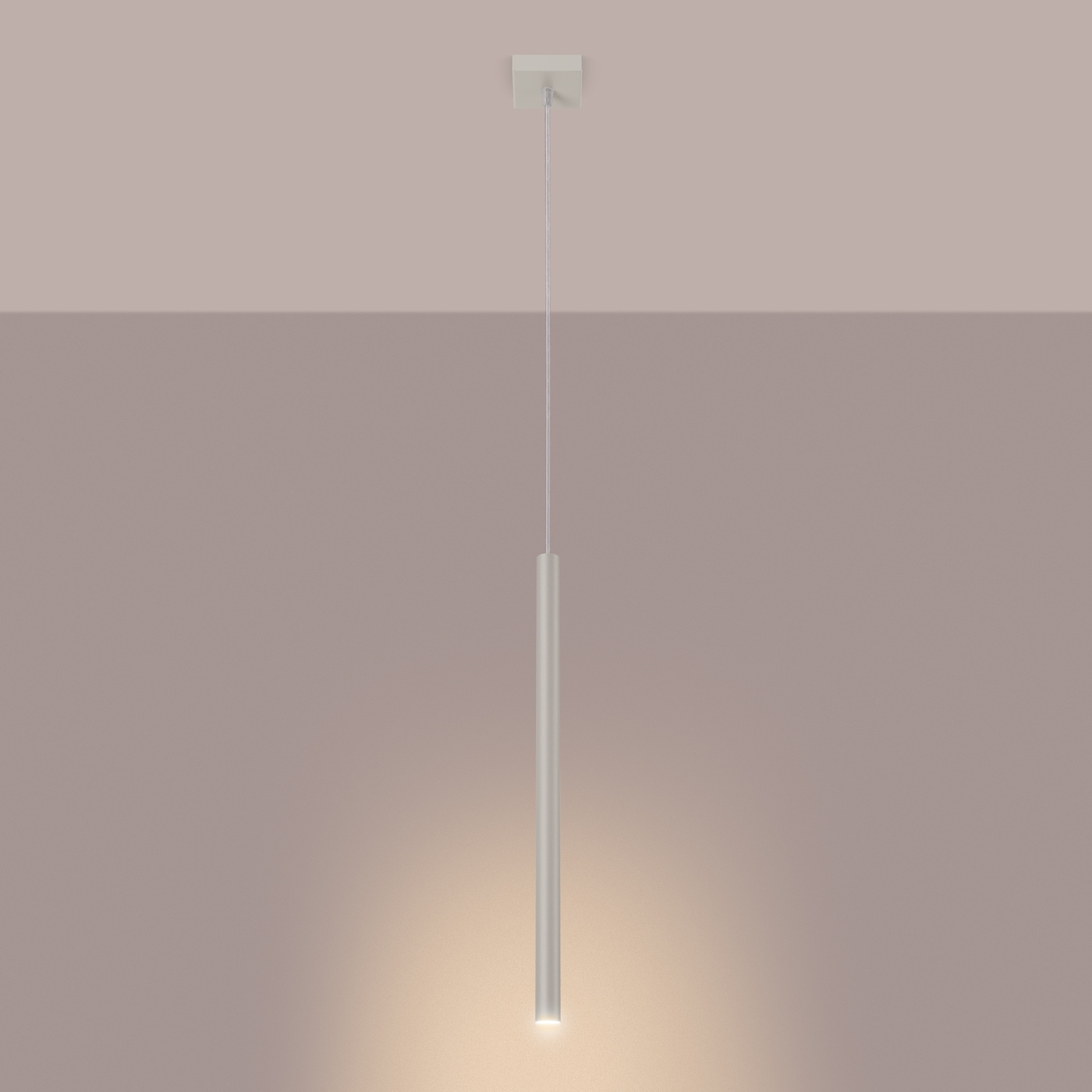 Nowoczesna lampa wisząca Pastelo beżowa regulowana do salonu i jadalni SOLLUX