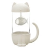 Kubek szklany Kawaii z zaparzaczem kotek z rybką 300ml do herbaty Intesi nowoczesny