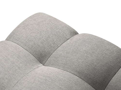 Pufa pikowana Justin kwadratowa szara tapicerowana do salonu i sypialni nowoczesna 60x60