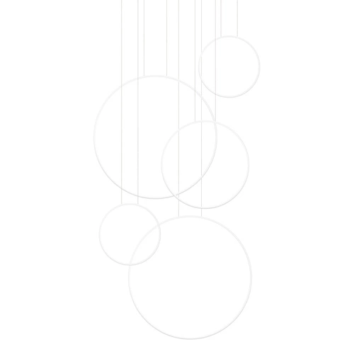 Lampa wisząca LED RIO 5 biała nowoczesna do salonu i jadalni Thoro 5-punktowa