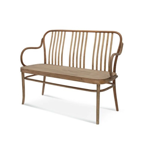 Ławka drewniana z plecionką Fameg 6653/L do salonu i przedpokoju, personalizowana, retro