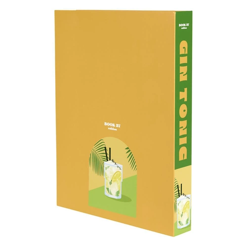 Intesi Gin Tonic żółte pudełko ozdobne książka dekoracyjna kartonowa do salonu i sypialni