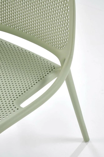 Krzesło Lynette miętowe do jadalni i ogrodu z tworzywa sztucznego, łatwe czyszczenie, sztaplowane