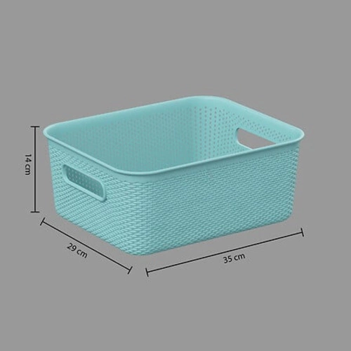 Kosz do przechowywania plastikowy Grochy 11l niebieski z uchwytami 5five simply smart