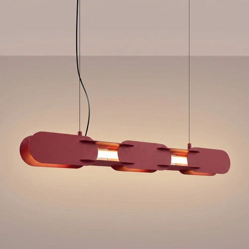 Lampa wisząca LED CHAIN burgund do salonu nad stół nowoczesna