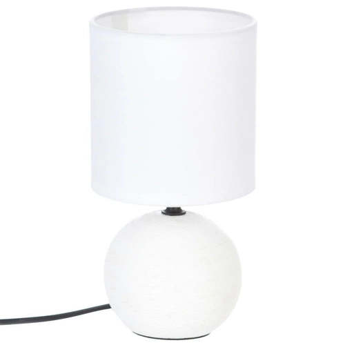 Lampka nocna do sypialni Timeo Atmosphera nowoczesna biała ceramiczna z abażurem 25 cm