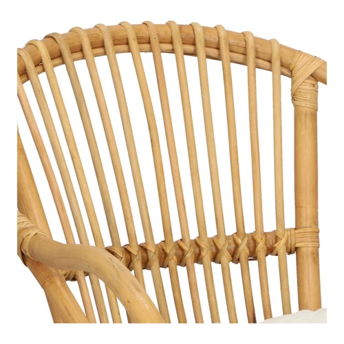 Fotel rattanowy Neta boho do salonu z podłokietnikami i poduszką Atmosphera naturalny