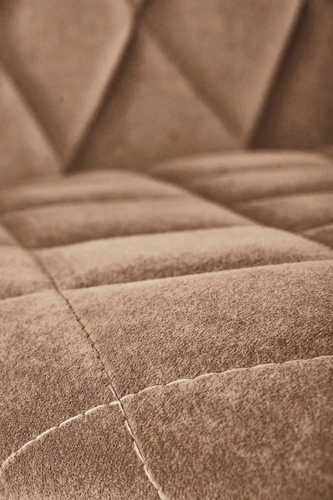 Krzesło do jadalni tapicerowane welurowe Elise beżowe nowoczesne na czarnych nogach Intesi