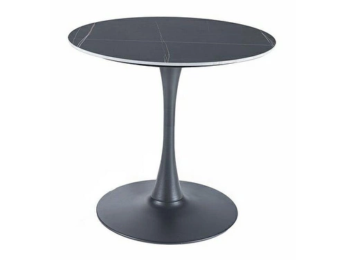 Stół Esmeralda 80cm czarny marmur/czarny