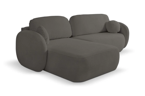 Narożnik z funkcją spania lewy nowoczesny do salonu Salby antracytowy z pojemnikiem