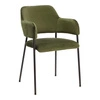 Krzesło Lima welurowe z podłokietnikami   zielone Outlet