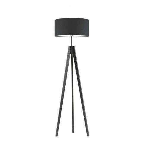 Lampa podłogowa HAITI abażur grafitowy stelaż popielaty