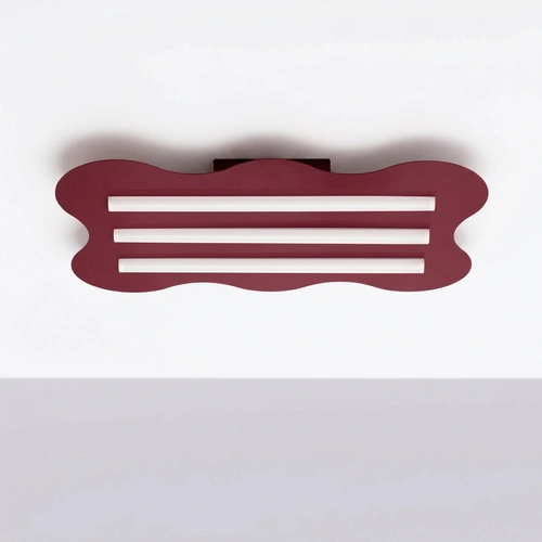 Plafon sufitowy Klover burgund nowoczesny metalowy do salonu LED