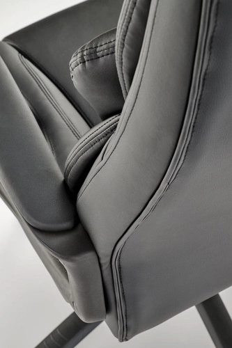 Fotel biurowy ergonomiczny Torinio Intesi czarny skórzany obrotowy z podłokietnikami TILT