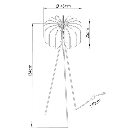 Lampa stojąca do salonu MULA 45 granatowa nowoczesna z filcowym abażurem 134 cm