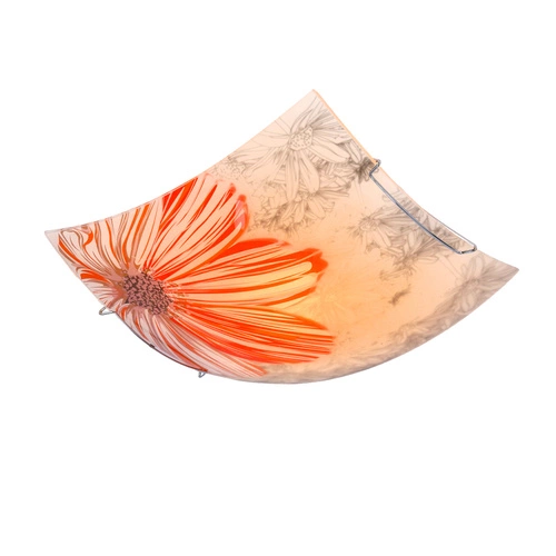 Plafon sufitowy Spring kwadratowy czerwony 30x30 szklany nowoczesny do salonu CANDELLUX