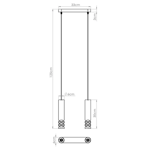 Lampa wisząca LIRO 2 biała nowoczesna metalowa do salonu kuchni przedpokoju 125 cm